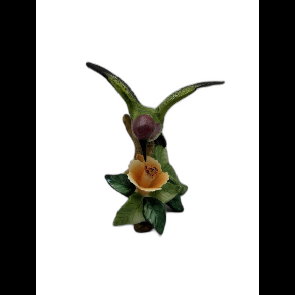 Russ Berrie VTG " Nature's Song" Porcelain hummingbird on flower figurine - Picture 6 of 12